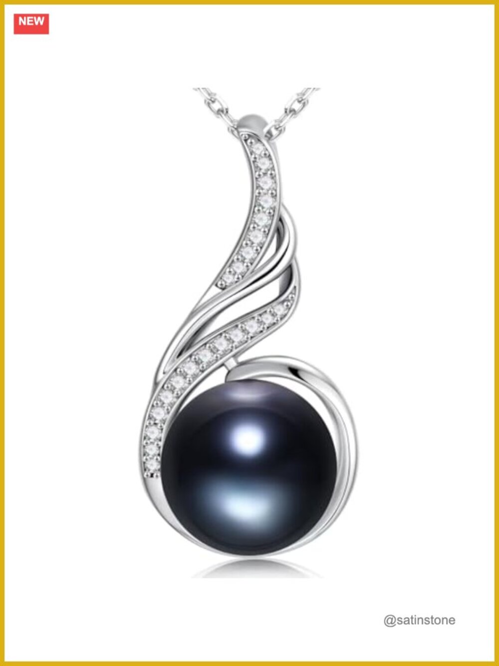 Pearl Necklace 925 Sterling Silver 10-11MM Pendant Jewelry